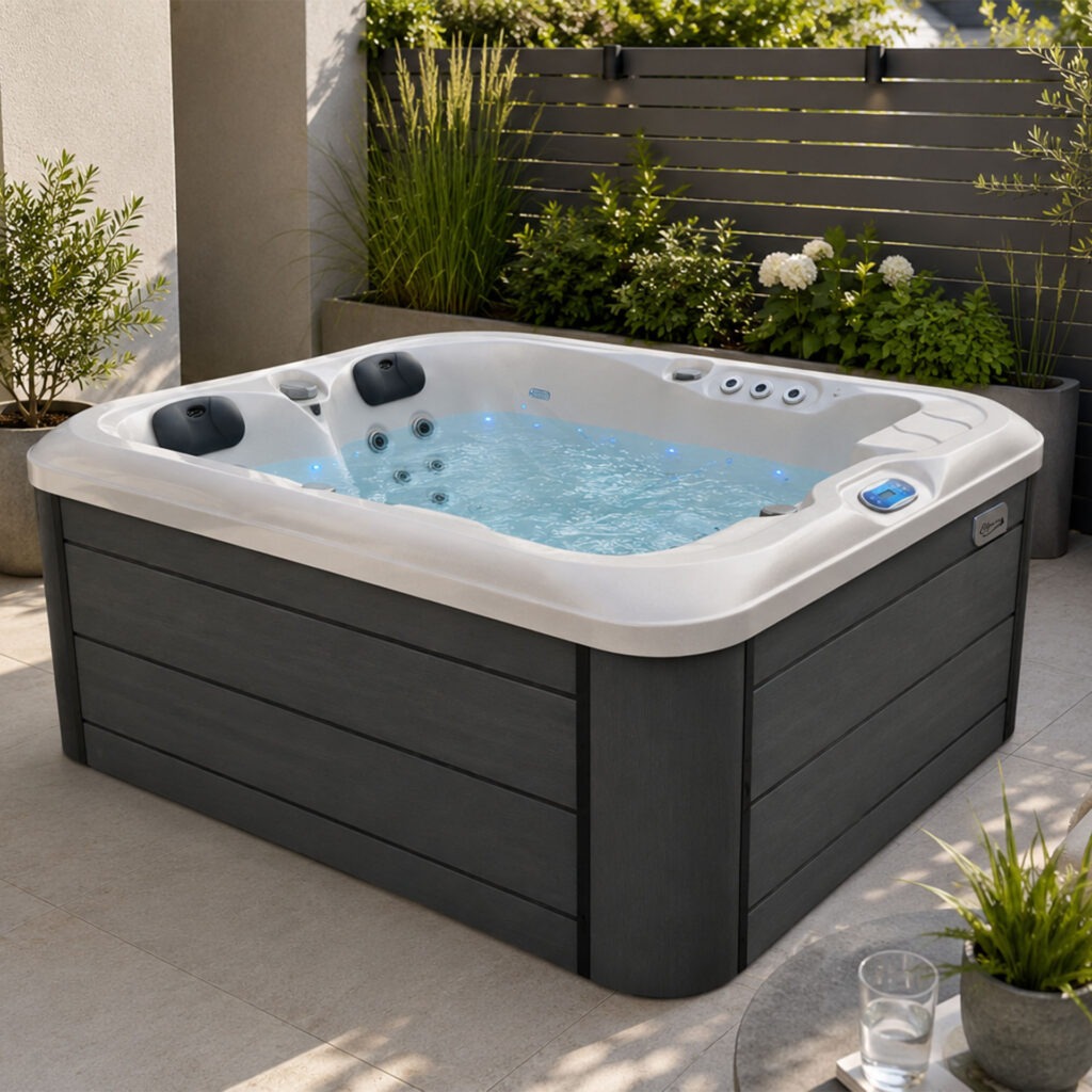 Eclipse Outdoor SPA Whirlpool NIDO Grau mit Holzmaserung 200 x 160 cm fuer 3 Personen 29902 artikelbild 3 h05 1.jpg