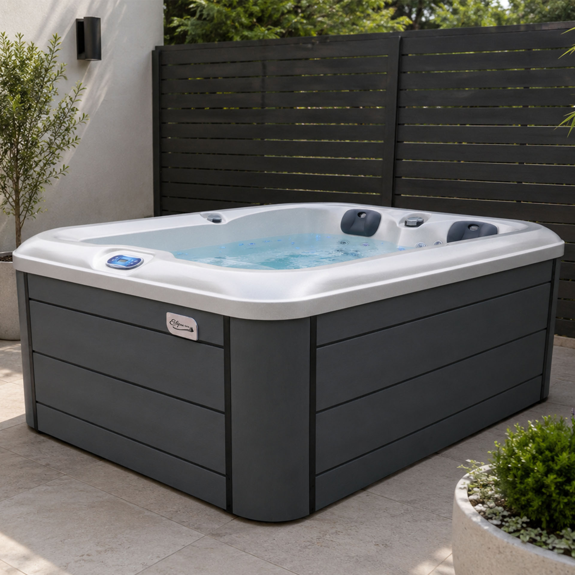 Eclipse Outdoor SPA Whirlpool NIDO Grau mit Holzmaserung 200 x 160 cm fuer 3 Personen 29902 artikelbild 4 h05 1.jpg