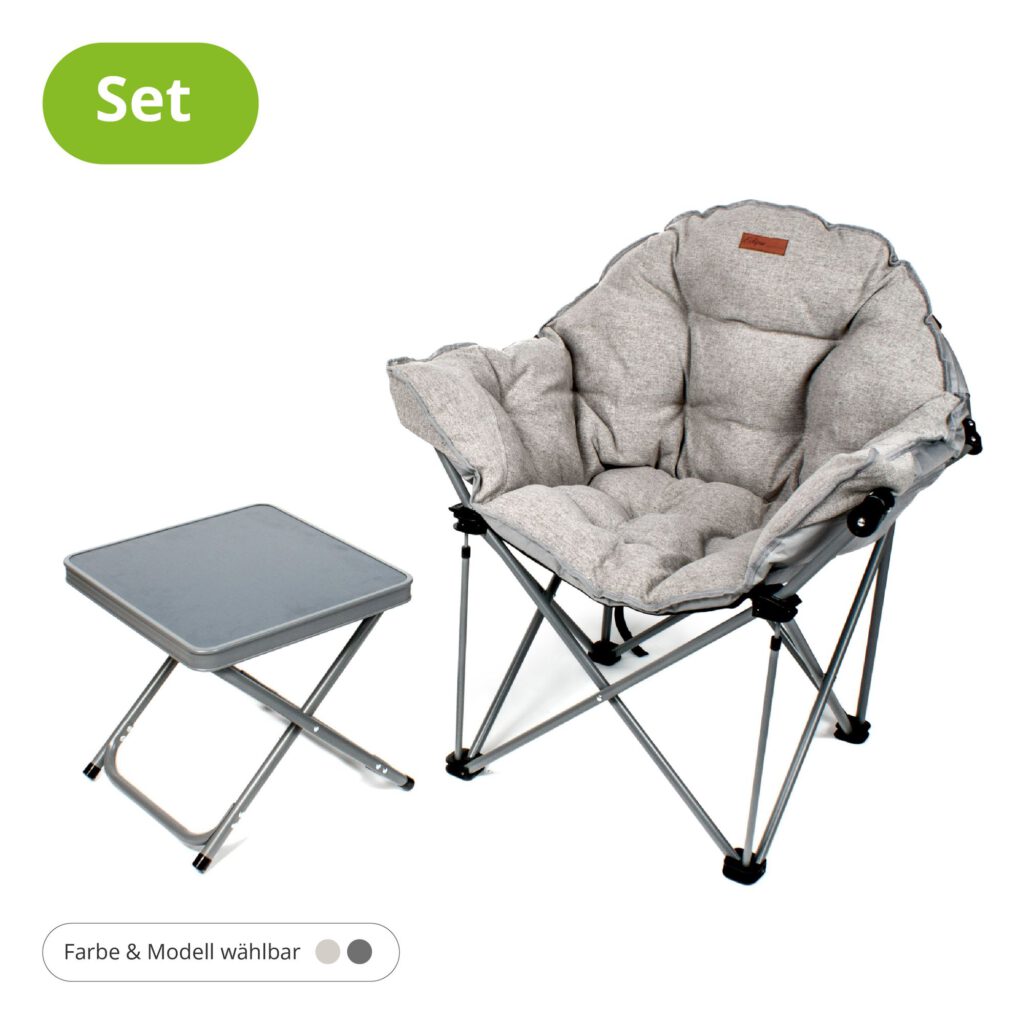 Campingstuhl und Hocker im Set