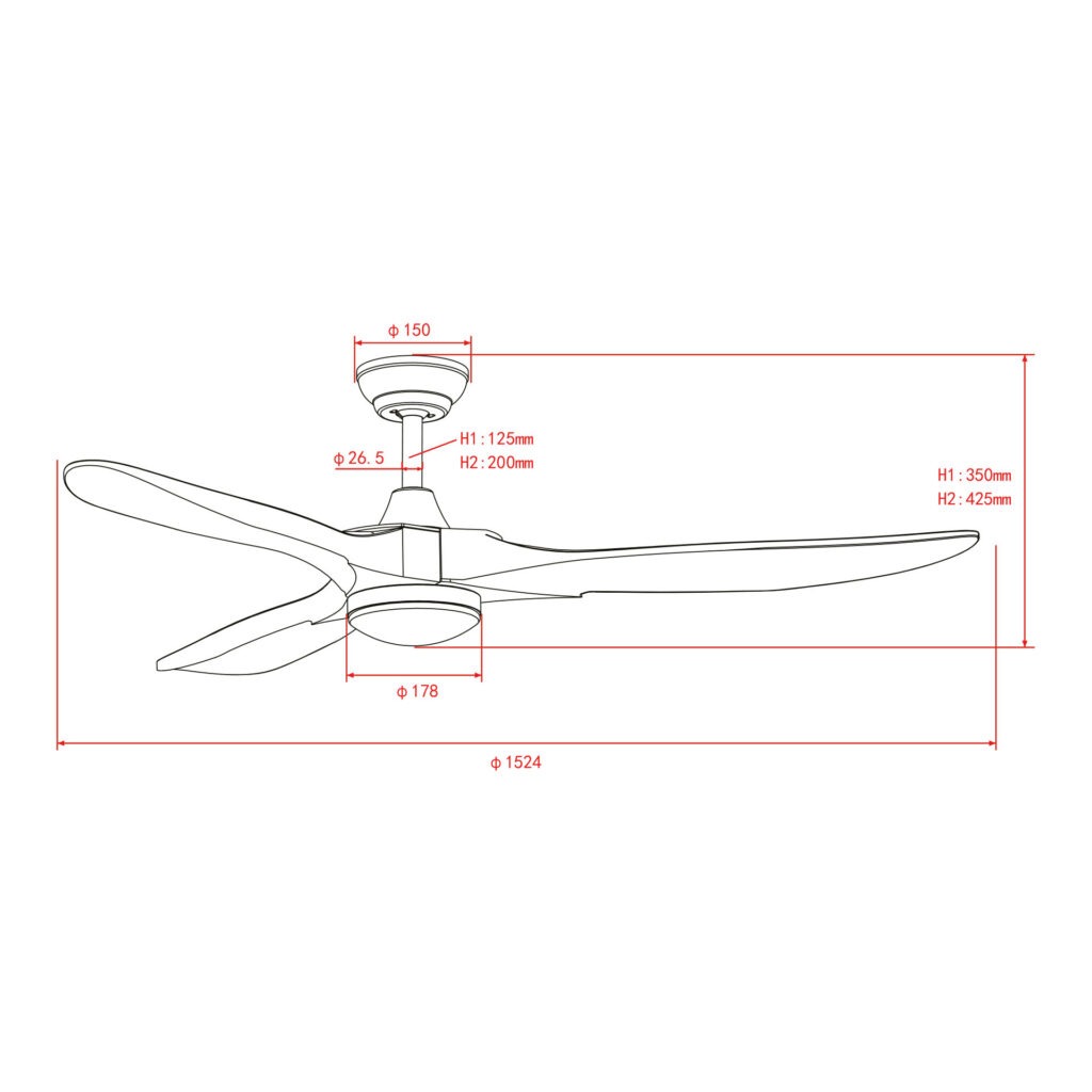 Deckenventilator mit Beleuchtung Modell Fanora