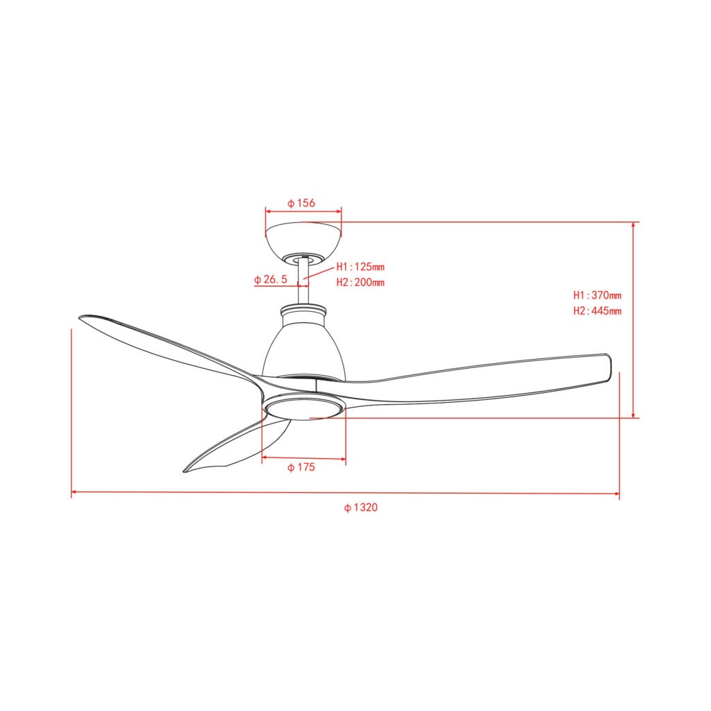 Deckenventilator mit Beleuchtung Modell Noctra
