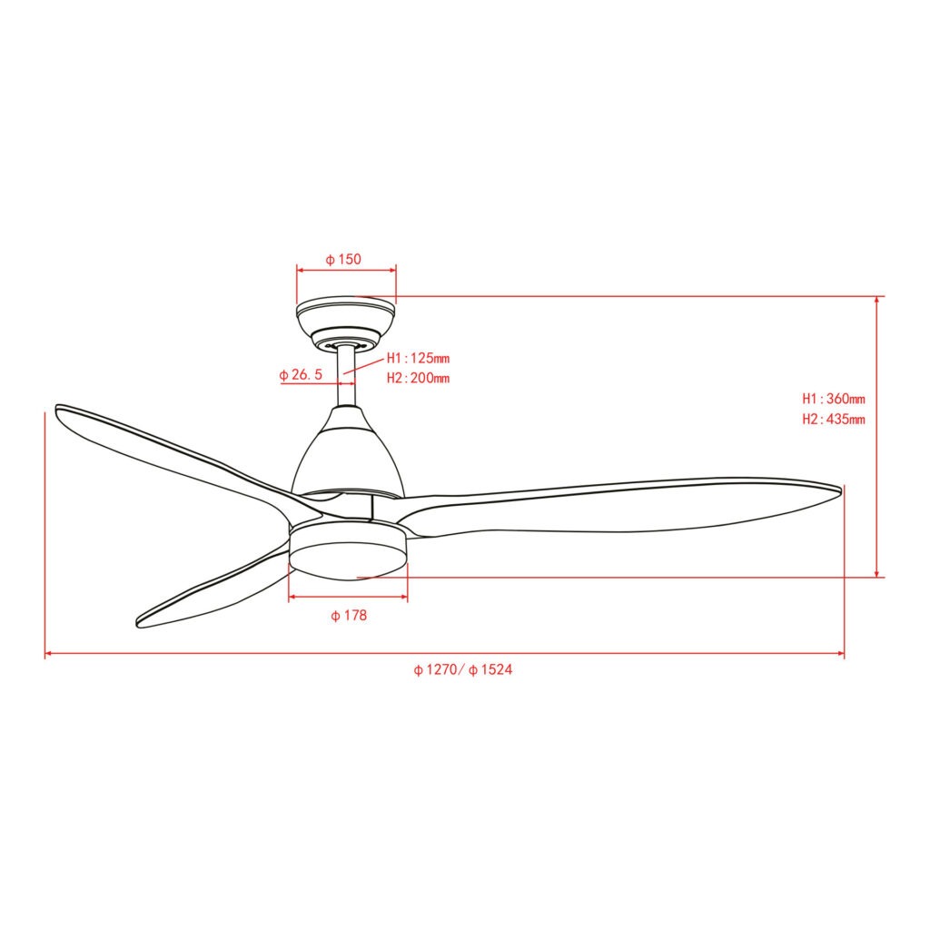 Deckenventilator mit Beleuchtung Modell Ventro XL