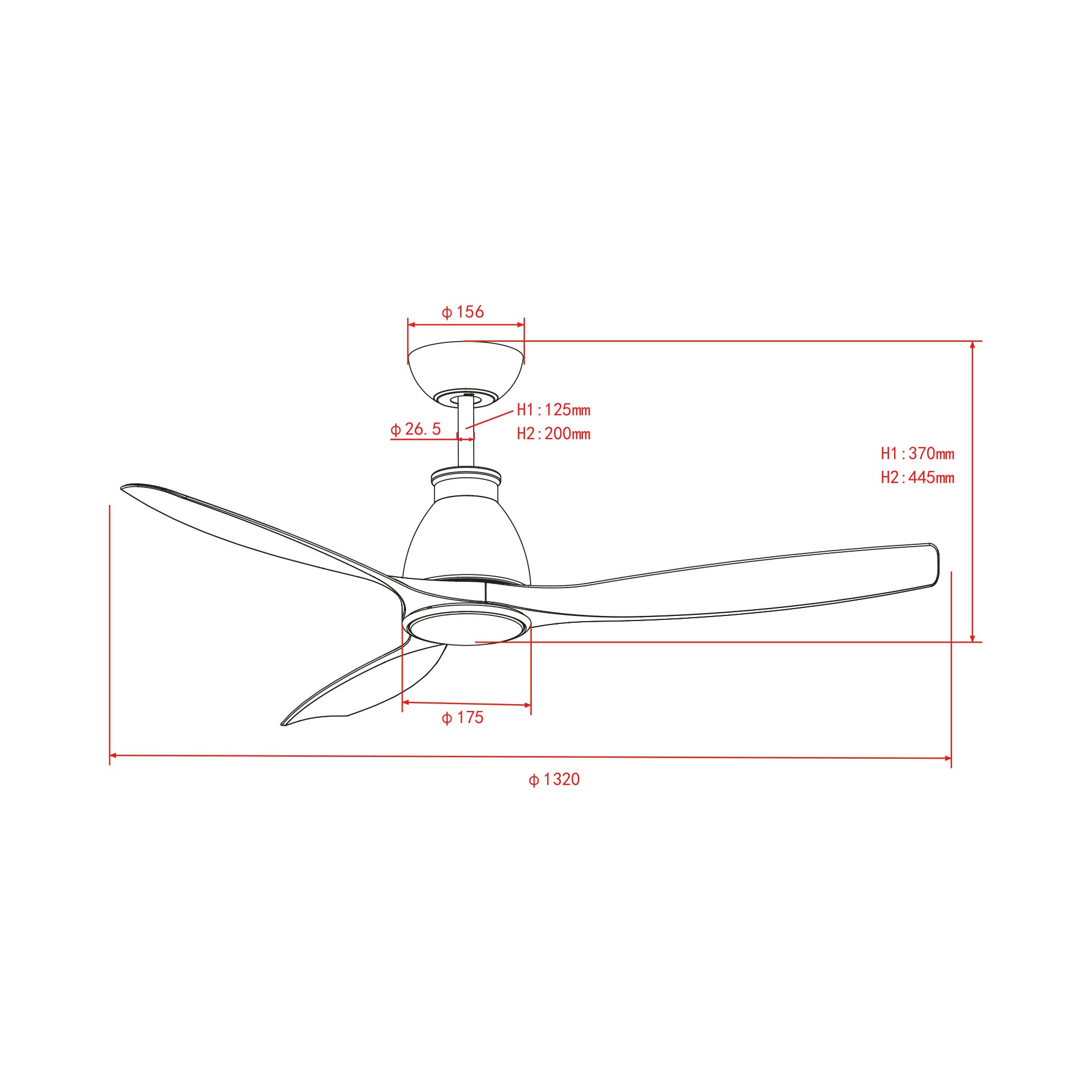 Deckenventilator mit Beleuchtung Modell Veya
