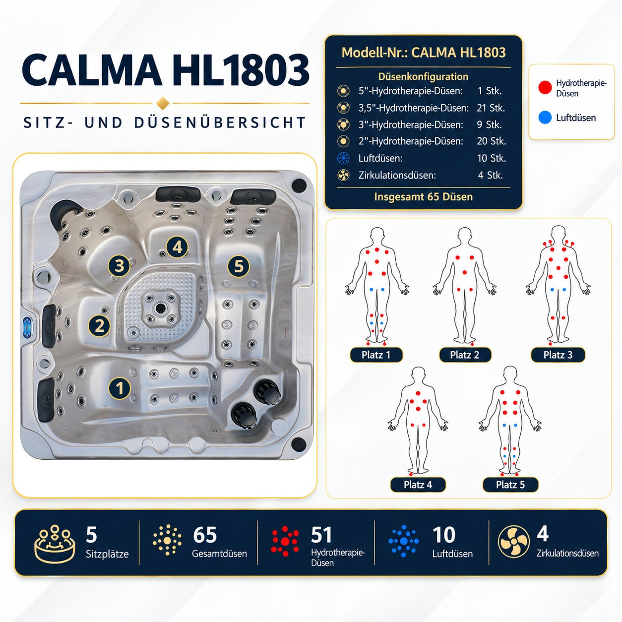 Outdoor Whirlpool CALMA Dunkelgrau